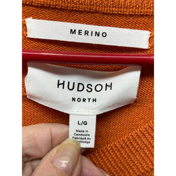 Hudson North Merino Wool V-Neck Sweater Size L - Picture 8 of 11